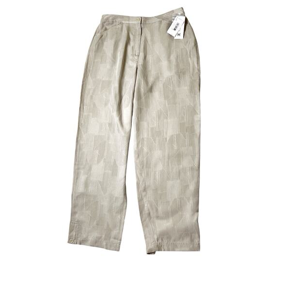 Westbound Dress Pants Size 14 Abstract Weave Pattern Tencel Fabric Beige Career - Picture 7 of 14